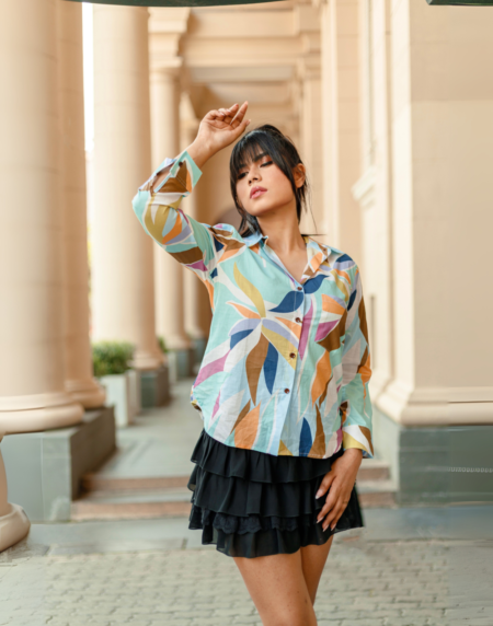 Wild Camellia – Cambric Cotton Shirt