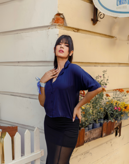 Midnight Romance – Kimono Sleeve Blouse - Image 2