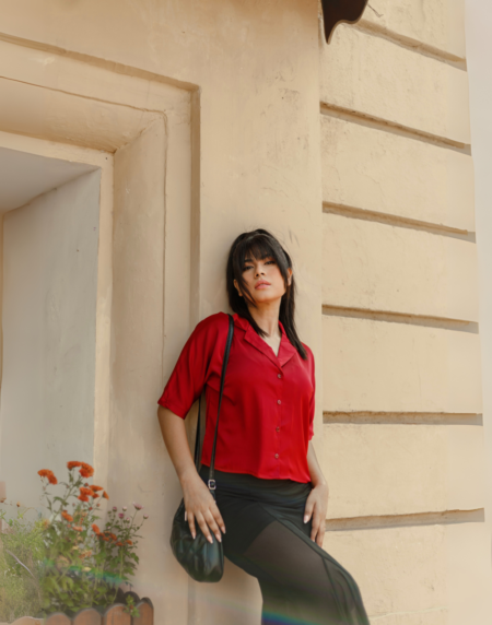 Romantic Red Rose – Kimono Sleeve Blouse - Image 2