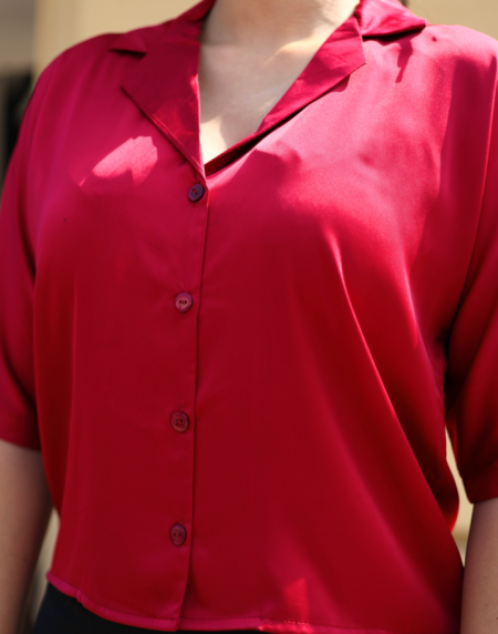Romantic Red Rose – Kimono Sleeve Blouse - Image 5
