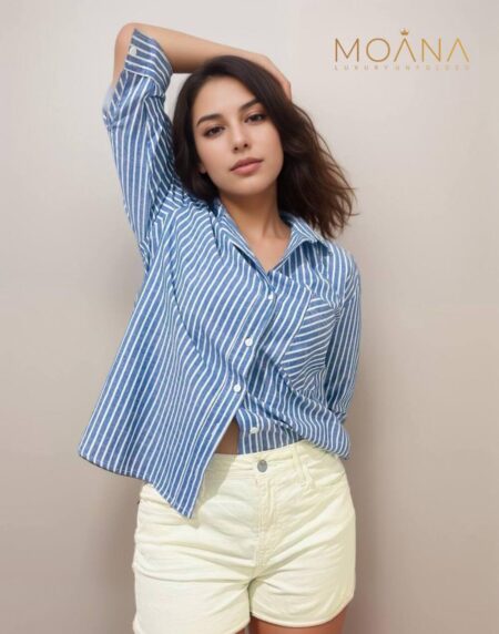 Navy Blue Single Stripe – Oversized Elegance - Image 2
