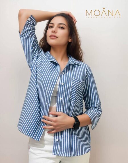 Navy Blue Single Stripe – Oversized Elegance
