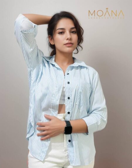Sky Blue Stripe – Breezy & Oversized Style