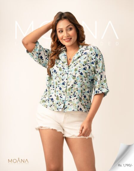 Wild Tulip Kimono Shirt – Serene in Blue